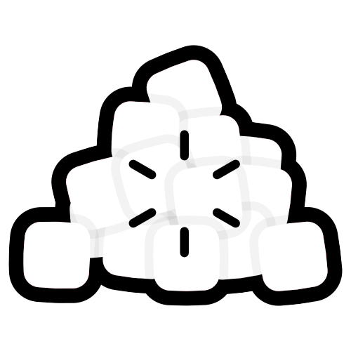 a pile of white cubes with an emphasis 'none' shape like a cartoon in the middle, drawn in simplistic style with thick black outlines.
